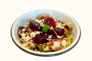 Roasted Beet Salad with Feta, Shaved Fennel & Sunflower Seeds