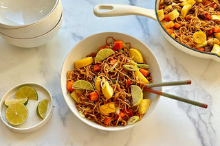 Beef Yakisoba Stir Fry with Carrots & Summer Squash