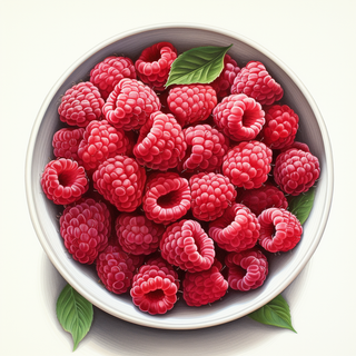 illustation of raspberries in a bowl