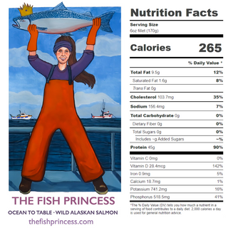 nutritional information for the fish princess brand wild salmon